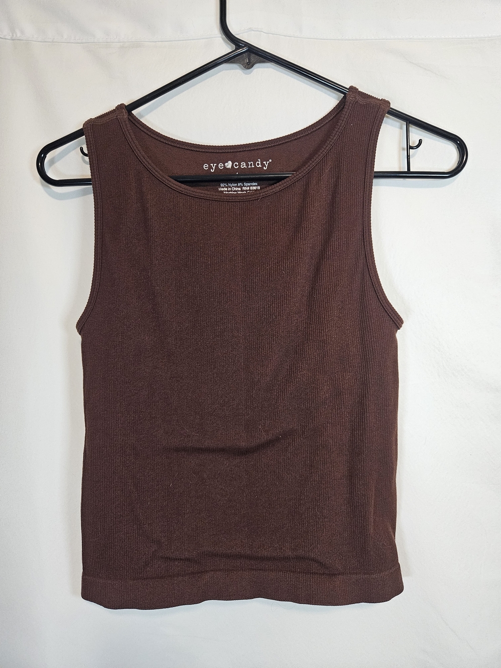 eye candy Chocolate Brown Ribbed Tank Top